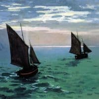 Claude Monet Le Havre - Exit The Fishing Boats From The Port Hand Painted Reproduction