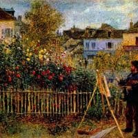 Claude Monet Monet Painting In His Garden In Argenteuil Hand Painted Reproduction