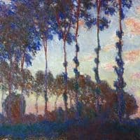 Claude Monet Poplars Sunset Hand Painted Reproduction