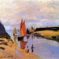Claude Monet Port Of Trouville Hand Painted Reproduction
