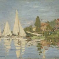 Claude Monet Regattas At Argenteuil Hand Painted Reproduction