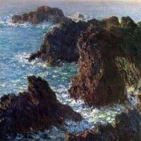 Claude Monet Rocky Peaks At The Belle-ile Hand Painted Reproduction
