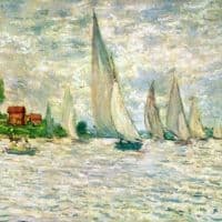Claude Monet Sailboats Regatta In Argenteuil Hand Painted Reproduction