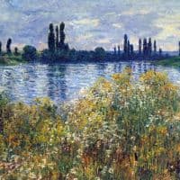 Claude Monet Seine Shores At Vetheuil Hand Painted Reproduction
