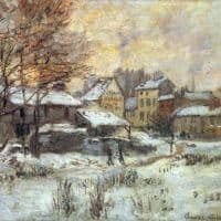 Claude Monet Snow At Sunset Argenteuil In The Snow Hand Painted Reproduction