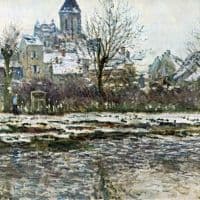 Claude Monet Snow In Vetheuil Hand Painted Reproduction