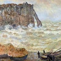 Claude Monet Stormy Sea La Porte D Aval Hand Painted Reproduction