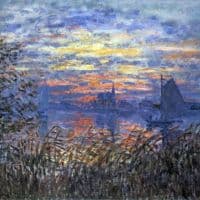 Claude Monet Sunset On The Seine Hand Painted Reproduction
