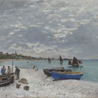 Claude Monet The Beach At Sainte Adresse Hand Painted Reproduction