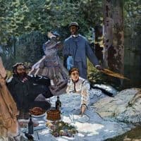 Claude Monet The Breakfast Outdoors Central Section Hand Painted Reproduction