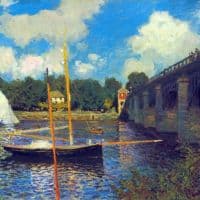 Claude Monet The Road Bridge Argenteuil Hand Painted Reproduction