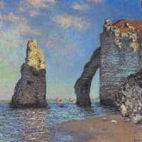 Claude Monet The Rocky Cliffs Of Etretat Hand Painted Reproduction
