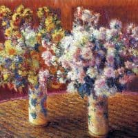 Claude Monet Two Vases With Chrysanthemums Hand Painted Reproduction
