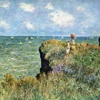 Claude Monet Walk On The Cliffs Hand Painted Reproduction