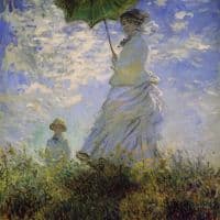 Claude Monet Woman With A Parasol - Madame Monet And Her Son Hand Painted Reproduction