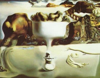 <b>Dali</b> Apparition Of Face And Fruit Dish On A Beach Hand Painted Reproduction