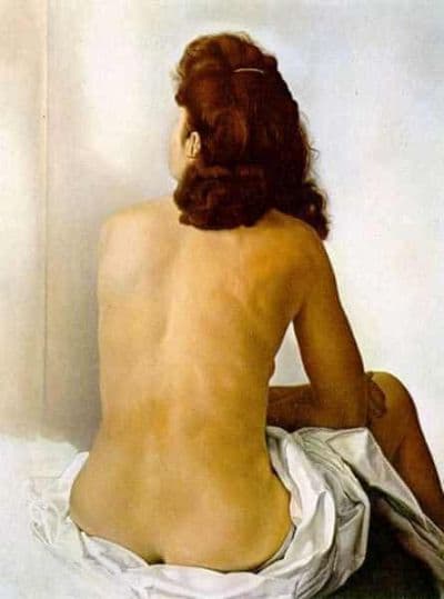 <b>Dali</b> Gala Nude From Behind Looking In An Invisible Mirror Hand Painted Reproduction