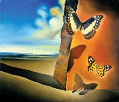 <b>Dali</b> Landscape With Butterflies Hand Painted Reproduction