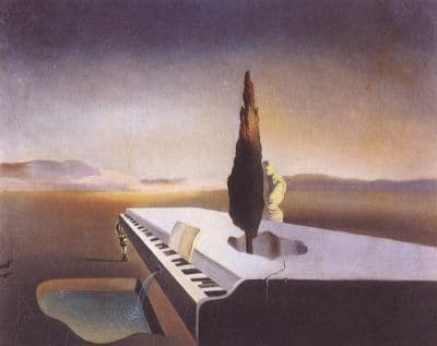 <b>Dali</b> Necrophiliac Fountain Flowing From A Grand Piano Hand Painted Reproduction