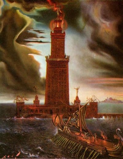 <b>Dali</b> The Lighthouse At Alexandria Hand Painted Reproduction