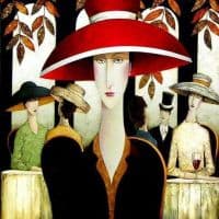 Danny Mcbride Woman With Red Hat Hand Painted Reproduction