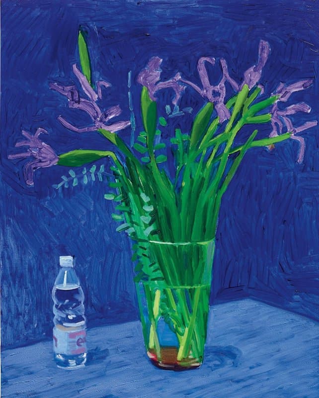 David Hockney Iris With Evian Bottle 1996 Hand Painted Reproduction museum quality