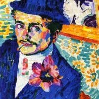 Delaunay Man With A Tulip Also Known As Portrait Of Jean Metzinger Hand Painted Reproduction