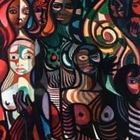 Di Cavalcanti Mulheres Facetadas - 1968 Hand Painted Reproduction