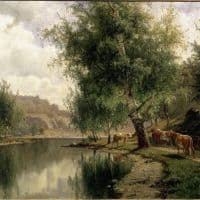 Edvard Bergh Summer Landscape 1873 Hand Painted Reproduction