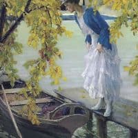 Edward Cucuele A Quiet Autumn Day Hand Painted Reproduction