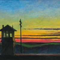 Hopper, Railroad Sunset 1929 Hand Painted Reproduction