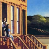 Hopper, Sunlight On Brownstones 1956 Hand Painted Reproduction