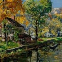 Edward Willis Redfield Canal In Autumn 1912 Hand Painted Reproduction