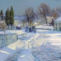 Edward Willis Redfield The Village Store 1908 Hand Painted Reproduction