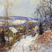 Edward Willis Redfield Winter Snow Scene Coppernose Hill 1910 Hand Painted Reproduction