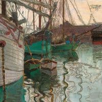 Egon Schiele Port Of Trieste - 1907 Hand Painted Reproduction