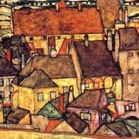 Egon Schiele Yellow City 1914 Hand Painted Reproduction