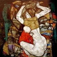 Egon Schiele Young Mother - 1914 Hand Painted Reproduction