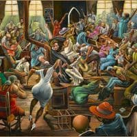Ernie Barnes The Gospel Truth Hand Painted Reproduction
