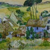 Farms Near Auvers Or Thatched Cottages By A Hill - Landscape By Vincent Van Gogh