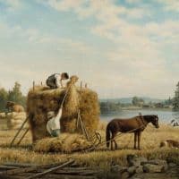 Ferdinand Von Wright Harvesters 1879 Hand Painted Reproduction