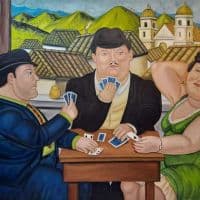 Fernando Botero The Card Player Hand Painted Reproduction