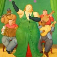 Fernando Botero The Singer Hand Painted Reproduction