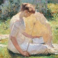 Frank Weston Benson The Reader Ca.1906 Hand Painted Reproduction