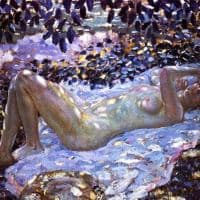 Frederick Carl Frieseke Nude In Dappled Sunlight 1915 Hand Painted Reproduction
