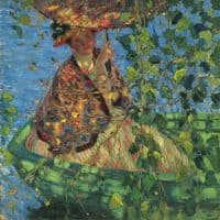 Frederick Carl Frieseke Through The Vines Ca. 1908 Hand Painted Reproduction