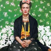 Frida Kahlo Fridsa On White Bench Hand Painted Reproduction