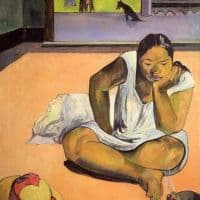 Gauguin Brooding Woman Hand Painted Reproduction