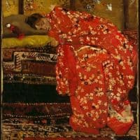 George Hendrik Breitner Girl In A Red Kimono 1896 Hand Painted Reproduction