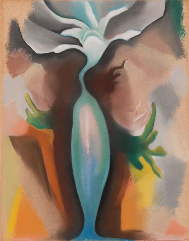 Georgia O Keeffe Flowering Plant C. 1920 Hand Painted Reproduction museum quality